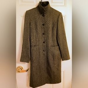 ANN TAYLOR  Tweed knee-length wool coat,  size 4, NWOT
